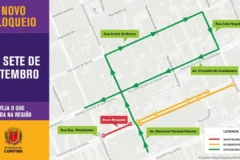Avenida Sete de Setembro tem novo bloqueio para obras do BRT em Curitiba
