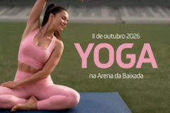 Arena da Baixada sedia evento de yoga em prol da conscientização do Outubro Rosa