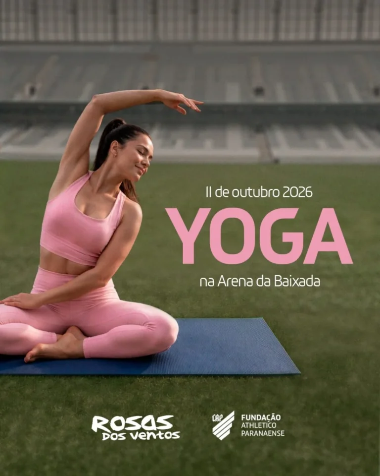 Arena da Baixada sedia evento de yoga em prol da conscientização do Outubro Rosa